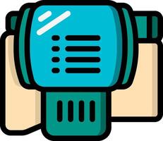 A hand holding a device with a list on it vector