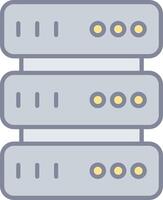 A server rack with three servers on top vector
