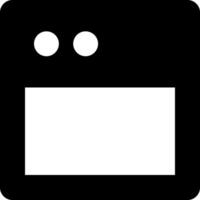 A black and white square with two dots on it vector