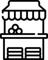 A black and white illustration of a store vector