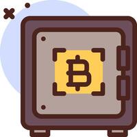 Bitcoin safe box icon vector