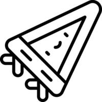 A black and white image of a pizza slice vector