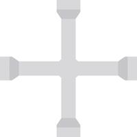 A cross with four lines on it vector