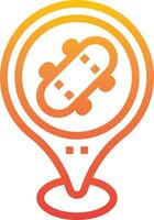 A skateboard in a skateboard gps tracker vector