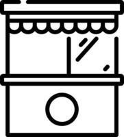A black and white illustration of a food stand vector