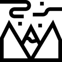 A black and white logo with mountains and a mountain vector