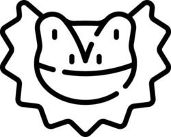 A black and white logo of a smiling frog vector