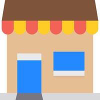 A small store with a yellow awning vector
