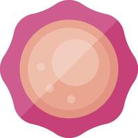A pink round object with a white border vector