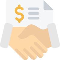 Handshake with money icon vector