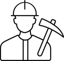 A man with a pickaxe in his hand vector