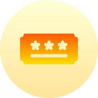 A yellow and orange ticket with four stars on it vector