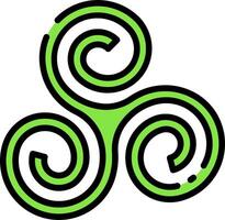 A green celtic symbol with four swirls vector
