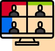 A computer screen with people on it vector