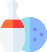 A bowling ball and a bowling pin vector