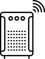 A black and white image of a wireless router vector