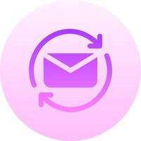 A purple circle with an envelope icon vector