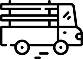 A truck with a ladder on top of it vector