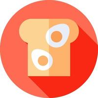 An icon of toast with eggs on it vector