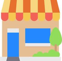A small store with a yellow awning vector