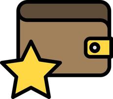 Wallet with star icon vector
