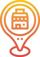 A store icon with a yellow and orange background vector