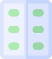 A flat icon of a book with four green dots vector