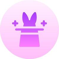 A purple icon with a hat and rabbit ears vector