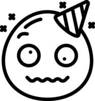 A cartoon smiley face with a party hat on it vector