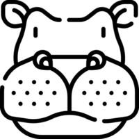 Hippo head outline icon vector