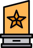 A star on a pedestal with a box on top vector