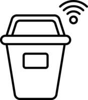 A wifi icon with a trash can vector
