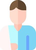 A man with a broken arm and a cast vector