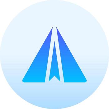 The logo for the app is blue and has a triangle on it vector