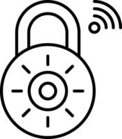 A lock with a wifi symbol on it vector
