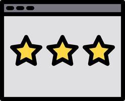 Five stars icon on a computer screen vector