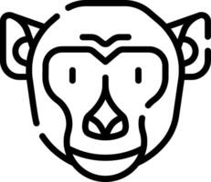 A monkey head with a black outline vector