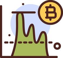 Bitcoin graph icon vector