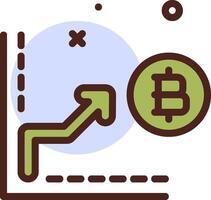 Bitcoin graph icon vector