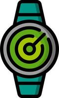 A watch with a green and black design vector