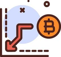 Bitcoin price graph icon vector