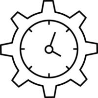 A clock in a gear wheel icon vector