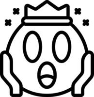 A black and white image of a crown icon vector