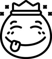 A smiling face with a crown on it vector