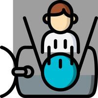 A man sitting in a chair with a ball vector
