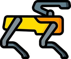 A robot with a yellow and black body vector