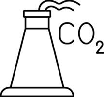 A black and white drawing of a chemical flask with the word co2 vector