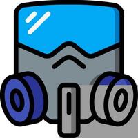A gas mask icon with blue and gray colors vector
