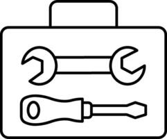 A toolbox with wrenches and tools on a white background vector