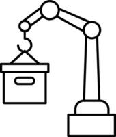 A robot lifting a box with a box on top vector